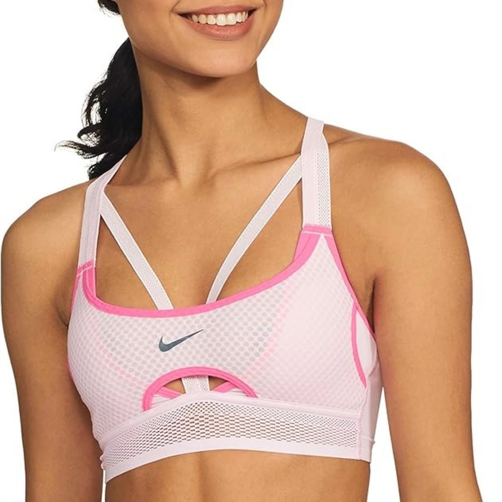 Nike Indy UltraBreathe Sports Bra – Pink Foam/Hyper Pink – Medium